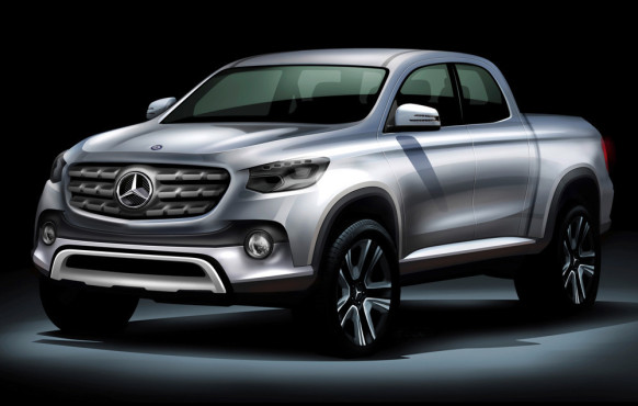 Sketch of the new Mercedes-Benz Midsize Pickup.